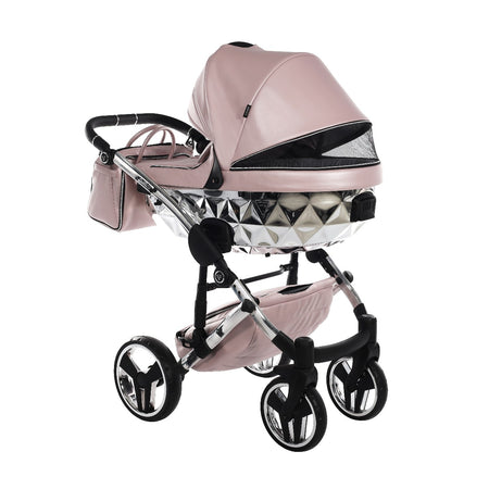 Junama Diamond Mirror V3 2 in 1 Pelle Nav. Rosa/Silver Telaio Silver