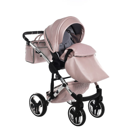 Junama Diamond Mirror V3 2 in 1 Pelle Nav. Rosa/Silver Telaio Silver