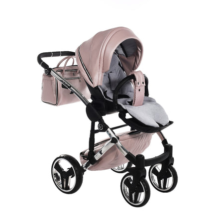 Junama Diamond Mirror V3 2 in 1 Pelle Nav. Rosa/Silver Telaio Silver