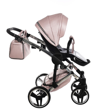 Junama Diamond Mirror V3 2 in 1 Pelle Nav. Rosa/Silver Telaio Silver