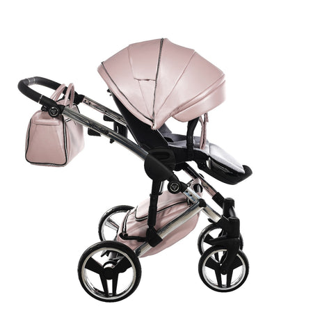 Junama Diamond Mirror V3 2 in 1 Pelle Nav. Rosa/Silver Telaio Silver