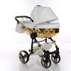 Junama Diamond Mirror V3 2 in 1 Pelle Nav. Bianco/Oro Telaio Oro Giallo