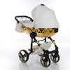 Junama Diamond Mirror V3 2 in 1 Pelle Nav. Bianco/Oro Telaio Oro Giallo