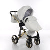 Junama Diamond Mirror V3 2 in 1 Pelle Nav. Bianco/Oro Telaio Oro Giallo