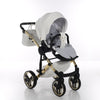 Trio Junama Diamond Mirror V3 3 in 1 Pelle Nav. Bianco/Oro Telaio Oro Giallo
