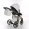 Trio Junama Diamond Mirror V3 3 in 1 Pelle Nav. Bianco/Oro Telaio Oro Giallo