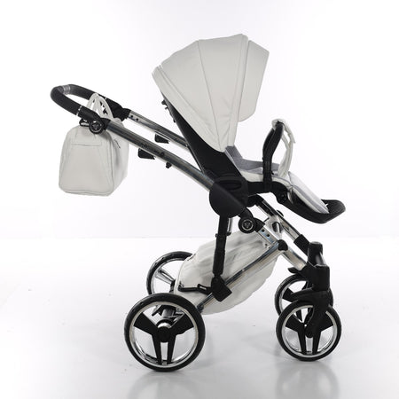 Trio Junama Diamond Mirror V3 3 in 1 Pelle Nav. Bianco/Grey Telaio Cromato