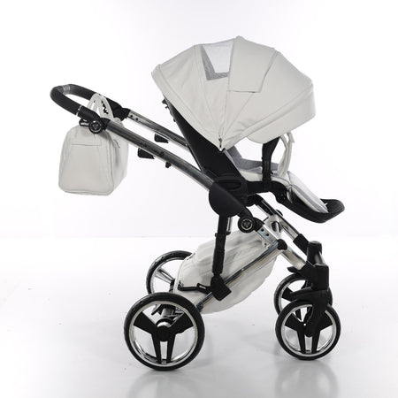 Trio Junama Diamond Mirror V3 3 in 1 Pelle Nav. Bianco/Grey Telaio Cromato