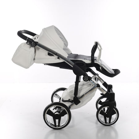 Trio Junama Diamond Mirror V3 3 in 1 Pelle Nav. Bianco/Grey Telaio Cromato