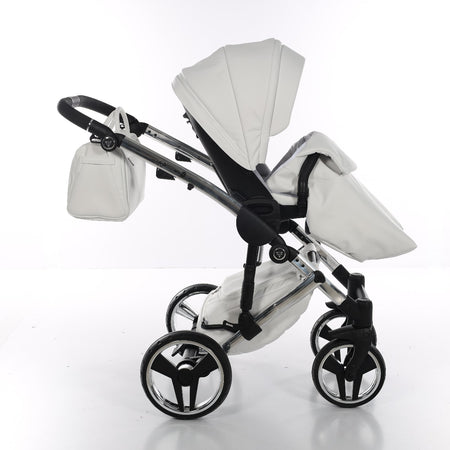 Trio Junama Diamond Mirror V3 3 in 1 Pelle Nav. Bianco/Grey Telaio Cromato