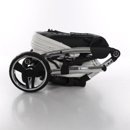 Trio Junama Diamond Mirror V3 3 in 1 Pelle Nav. Bianco/Grey Telaio Cromato