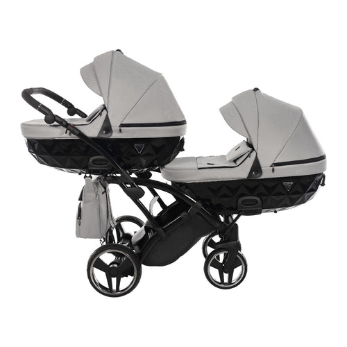 Trio Junama Diamond Basic Gemellare Slim V2 3 in 1 Light Grey/Telaio Nero