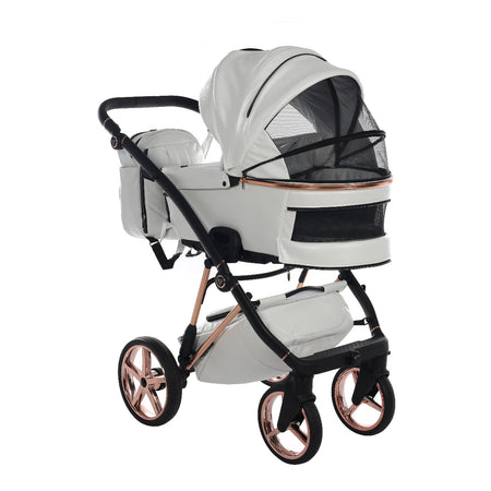 Trio Junama Air Premium 3 in 1 Pelle-Bianco&amp;Oro Rosa