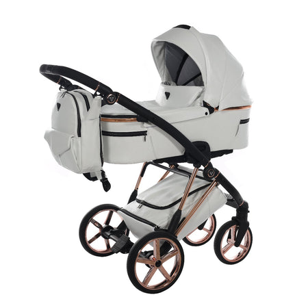 Trio Junama Air Premium 3 in 1 Pelle-Bianco&amp;Oro Rosa