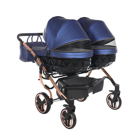 Trio Junama Diamond Fluo Duo Gemellare Blu in pelle con Telaio in Oro Rosa 2020