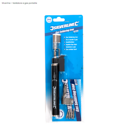 Saldatore a gas Silverline accensione elettronica e regolazione calore portatile Silverline