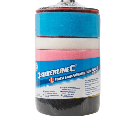 Kit spugna di lucidatura finitura taglio gancio e strappo in poliuretano Prezzo Silverline