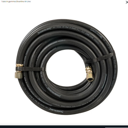 Silverline tubo in gomma per aria compressa 10 metri 20bar 8mm