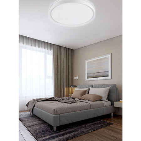 Plafoniera Da Soffitto 45w Tondo Con Striscia Luce Fredda Fst-40a84257 Interno 40cm