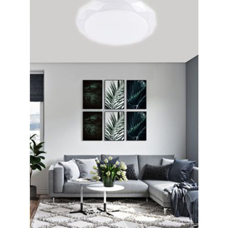 Plafoniera Da Soffitto 60w Design Diamante Tagliato Luce Fredda Fst-50a59808 49cm