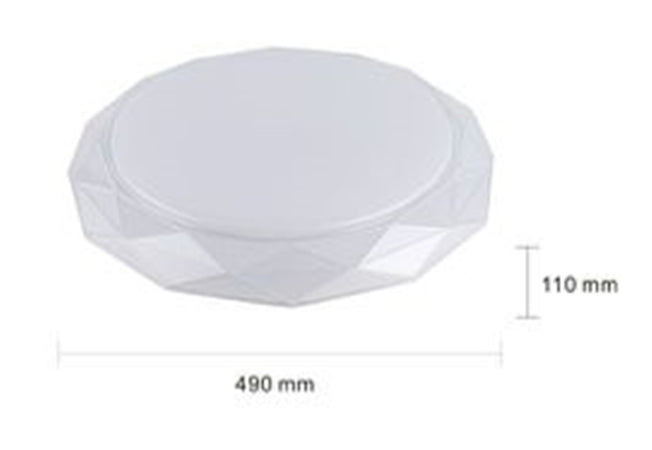 Plafoniera Da Soffitto 60w Design Diamante Tagliato Luce Fredda Fst-50a59808 49cm