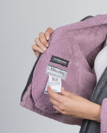 Marisol - Giacca Donna Rosa in vero montone Shearling