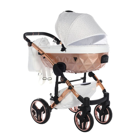 Junama Starry Night 2 in 1 Tessuto Bianco Telaio Oro Rosa Dettagli Bianco Ecopelle