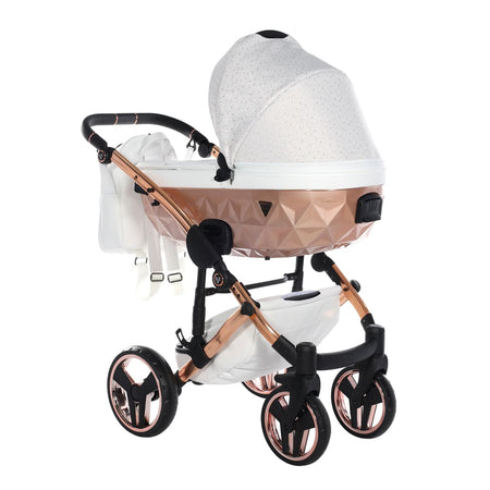 Junama Starry Night 2 in 1 Tessuto Bianco Telaio Oro Rosa Dettagli Bianco Ecopelle