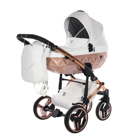 Junama Starry Night 2 in 1 Tessuto Bianco Telaio Oro Rosa Dettagli Bianco Ecopelle