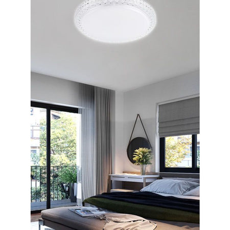 Plafoniera Da Soffitto Interno 45w Bordo Cristalli Luce Fredda Fst-40a26584 40cm