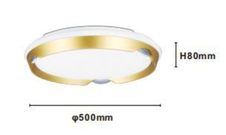 Plafoniera Led Rotonda Da Soffitto Cerchio Oro Bianco 60w Luce Fredda 6500k 69730