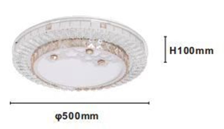 Plafoniera Da Soffitto 65w ø50cm Led Design A Strati Cristalli Fiori Luce Fredda 08220