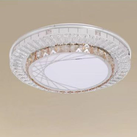 Plafoniera Da Soffitto 45w ø40cm Led A Strati Cristalli Ragnatela Luce Fredda 12190