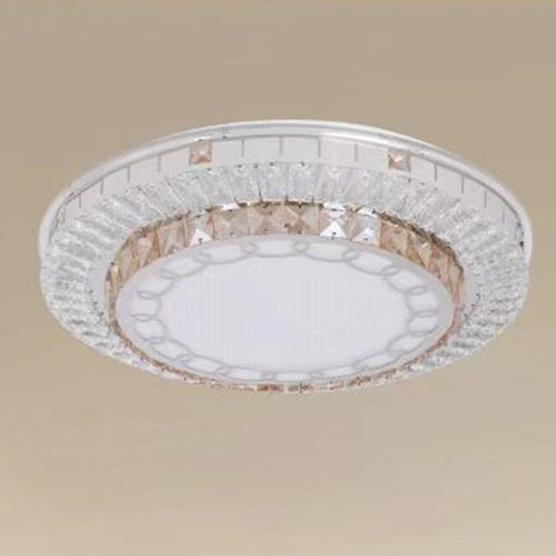 Plafoniera Soffitto 45w ø40cm Led Design A Strati Cristalli Catena Luce Fredda 03531
