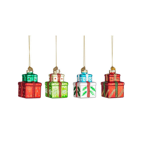 Pendagli decorativi regali colorati per decorazioni natalizie set da 4