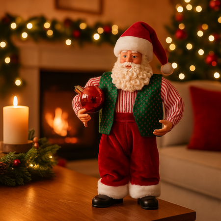 Babbo Natale decorativo in tessuto per decorazioni natalizie, da h 23 cm