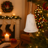 Pendente campana in metallo colore bianco per decorazioni natalizie