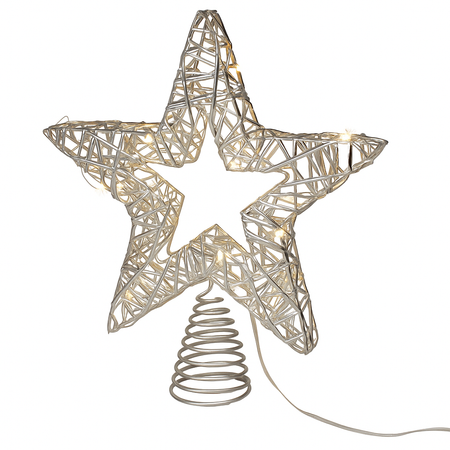 Puntale decorativo stella a batteria con luci Led per decorazione natalizia