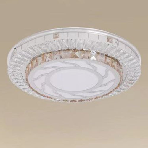 Plafoniera Soffitto 65w ø50cm Led Design A Strati Cristalli Vortice Luce Fredda 27683