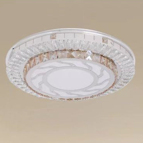 Plafoniera Soffitto 45w ø40cm Led Design A Strati Cristalli Vortice Luce Fredda 04067