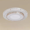 Plafoniera Da Soffitto 45w ø40cm Led Design A Strati Con Cristalli Luce Fredda 66966