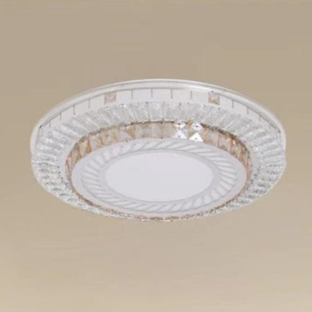 Plafoniera Da Soffitto 45w ø40cm Led Design A Strati Con Cristalli Luce Fredda 66966