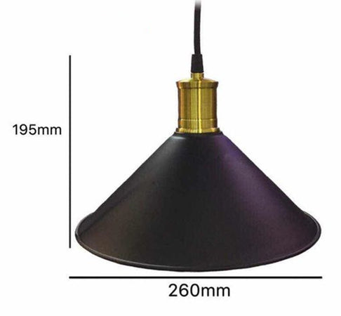 Lampadario A Sospensione Stile Industriale Paralume Nero Rame Lampada Attacco E27