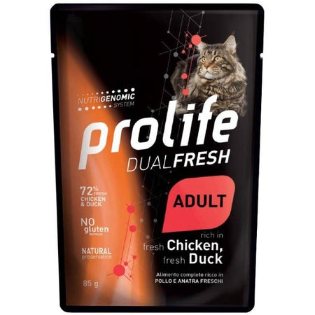 Prolife Dualfresh mangime umido Gatti Adulti pollo e anatra 85 gr