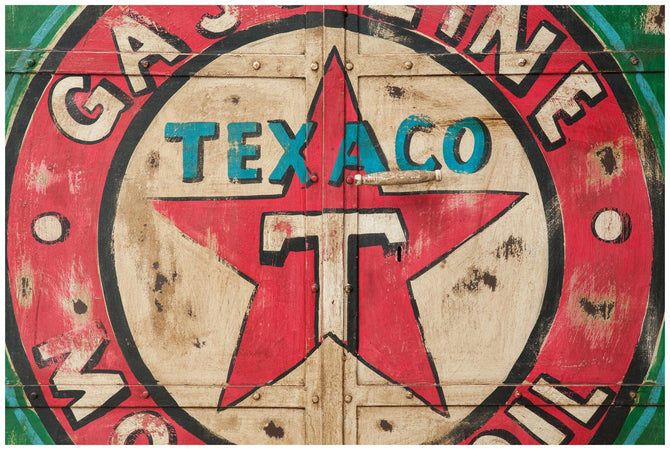 Biscottini Armadietto da officina texaco in ferro dipinto a mano stile vintage Offerta