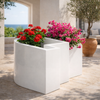 Vaso angolare FlowerPot Bright con led decorazione Made in Italy per esterno