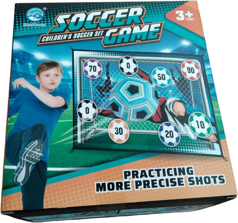 Set Gioco Per Bambini 8pz Pallone Da Calcio Picchetti Ganci Bersaglio Adesivo 60"x40"