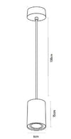 Lampadario Faretto Cilindro Pendente A Sospensione Attacco Gu10 Bianco 15cm 99920