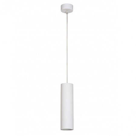 Lampadario Faretto Cilindro Pendente A Sospensione Attacco Gu10 Bianco 30 Cm 99944