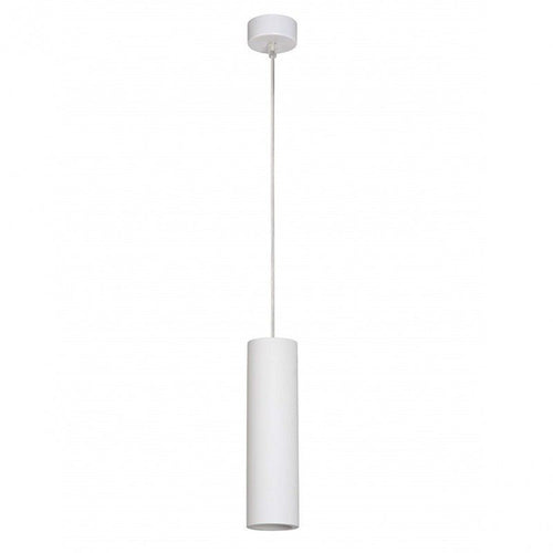 Lampadario Faretto Cilindro Pendente A Sospensione Attacco Gu10 Bianco 30 Cm 99944